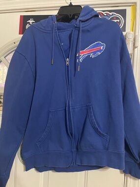 Royal Blue Full-Zip Hoodie with Front Pockets